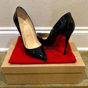 Christian Louboutin So Kate 120 Black Patent Leather Heel